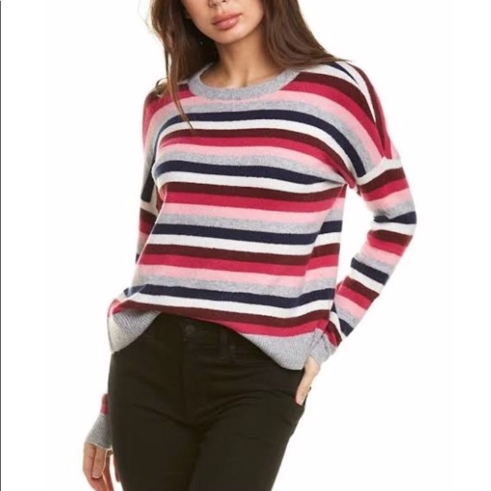 COURT & ROWE NWT Ivy League Striped Sweater Size XL in Pink Stripe